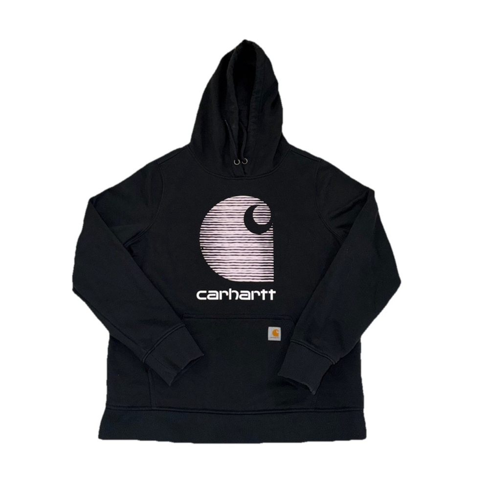 CARHARTT RAIN DEFENDER RELAXED HOODIE BLACK PINK MEDIUM